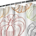 thumbnail image 3 of Line Autumn Pumpkins Eucalyptus Leaf Shower Curtain,Reusable Bathtub Curtains with Hooks Retro Polyester Fabric Curtains for Thanksgiving Day Fall Party Home Decor, 3 of 5