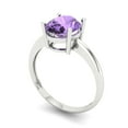 thumbnail image 2 of Clara Pucci 14K White Gold Solid Gold Alexandrite Solitaire Anniversary Ring for Women - 2 cttw Oval Cut, 2 of 7