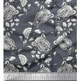 thumbnail image 1 of Soimoi Poly Georgette Fabric Leaves,Floral & Paisley Block Printed Fabric 1 Yard 52 Inch Wide, 1 of 3