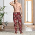 thumbnail image 5 of Uemuo Snake Pattern Men's Wide Leg Palazzo Lounge Pants with Pockets Light Weight Loose Comfy Casual Pajama Pants-Small, 5 of 9