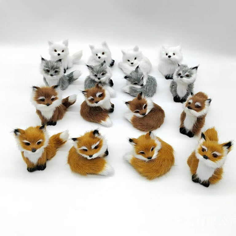 Lifelike Home Decor Miniature Mini Sleeping Fox Toys Animal Playful Reaching