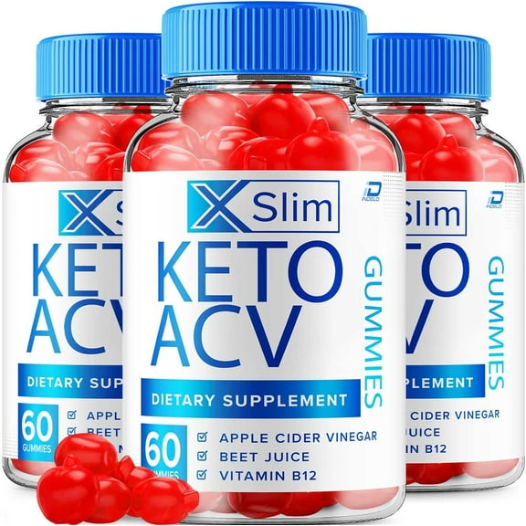 (3 Pack) XSlim Gummies - XSlim Apple Cider Vinegar Gummy Supplement for Energy - XSlim Keto Gummies Dietary Supplement (180 Gummies)