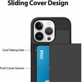 thumbnail image 5 of for iPhone 14 Pro Case Card Slot Hard PC Soft TPU Bumper Anti-Scratch Anti-Drop Protective Slim Wallet Card Holder Cover for Women Girls Men-Black, 5 of 7