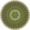 thumbnail image 1 of Ahgly Company Machine Washable Indoor Round Transitional Ginger Brown Green Area Rugs, 4' Round, 1 of 7