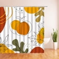 thumbnail image 2 of Abstract Autumn Pumpkin Shower Curtain Fall Maple Leaves Boho Bohemian Plant Simple Minimalist Fancy Modern Chic Art Decor Fabric Bathroom Curtain with Hook, 2 of 3