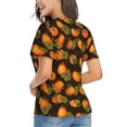thumbnail image 3 of Xecao Orange Pumpkin for Women's V-Neck T-Shirts-Elegant Half-Sleeve Tops Perfect for Summer-3X-Large, 3 of 5