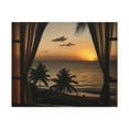 thumbnail image 4 of Beautiful View Sunset Sea Open Window Ocean Canvas Wall Art for Home Decor Ready-to-Hang, 4 of 18