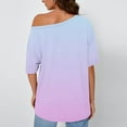 thumbnail image 4 of HomeDM Cold Shoulder Short Sleeve Tops Summer Loose Fit Shirts for Women Casual Vacation Tees Blouses S-2XL, 4 of 6