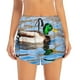thumbnail image 2 of Balery Mallard Duck Swimming In A River Pantalones cortos deportivos para mujer con forro y dos bolsillos, elásticos, para entrenamiento, gimnasio, yoga-Large, 2 of 7