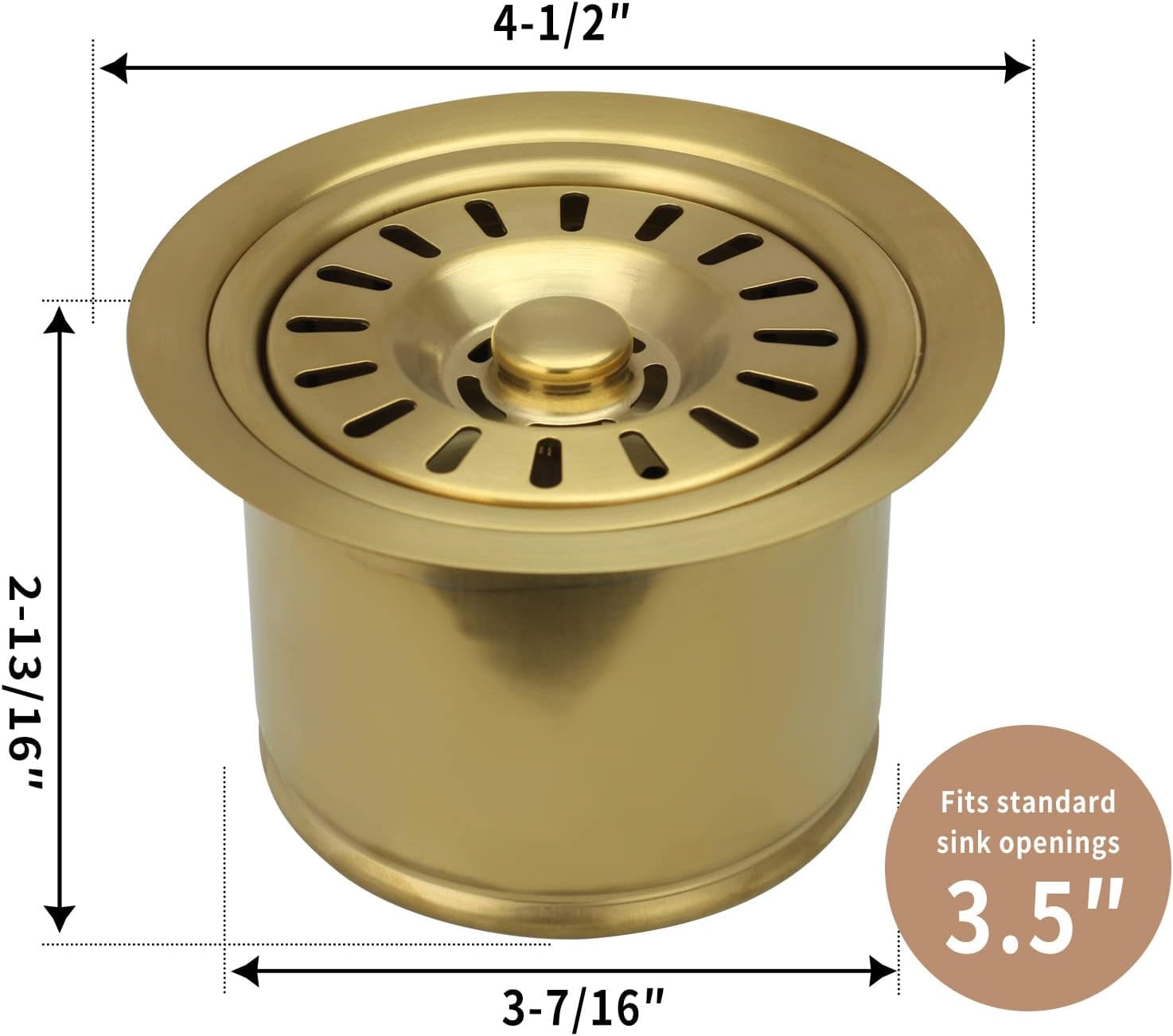 Kitchen Sink Oil Rubbed Bronze Finish Garbage Disposal Flange Stopper, One Size Disposal Rim, Fit 3-1/2 Inch Standard Sink Drain Hole 2.85" Height
