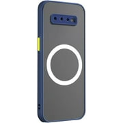 Galaxy S10 Case Magnetic [Compatible with Magsafe] Wireless Anti-Scratch Shockproof Matte Clear Transparent Camera Protector Slim Thin Protective Phone Cover Case for Samsung Galaxy S10-Blue