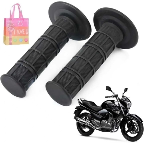 Motorcycle Handlebar Grips Replacement - Soft TPE Comfort Grip Set, Fits 7/8" Bars (22mm/24mm), Easy Install, Universal for Dirt Bike, Cruiser, Scooter(XX)