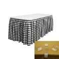 thumbnail image 1 of LA Linen LA Linen Polyester Gingham Checkered Table Skirt 14-Foot by 29-Inch Long with 10 L-Clips, White and Black, 1 of 1