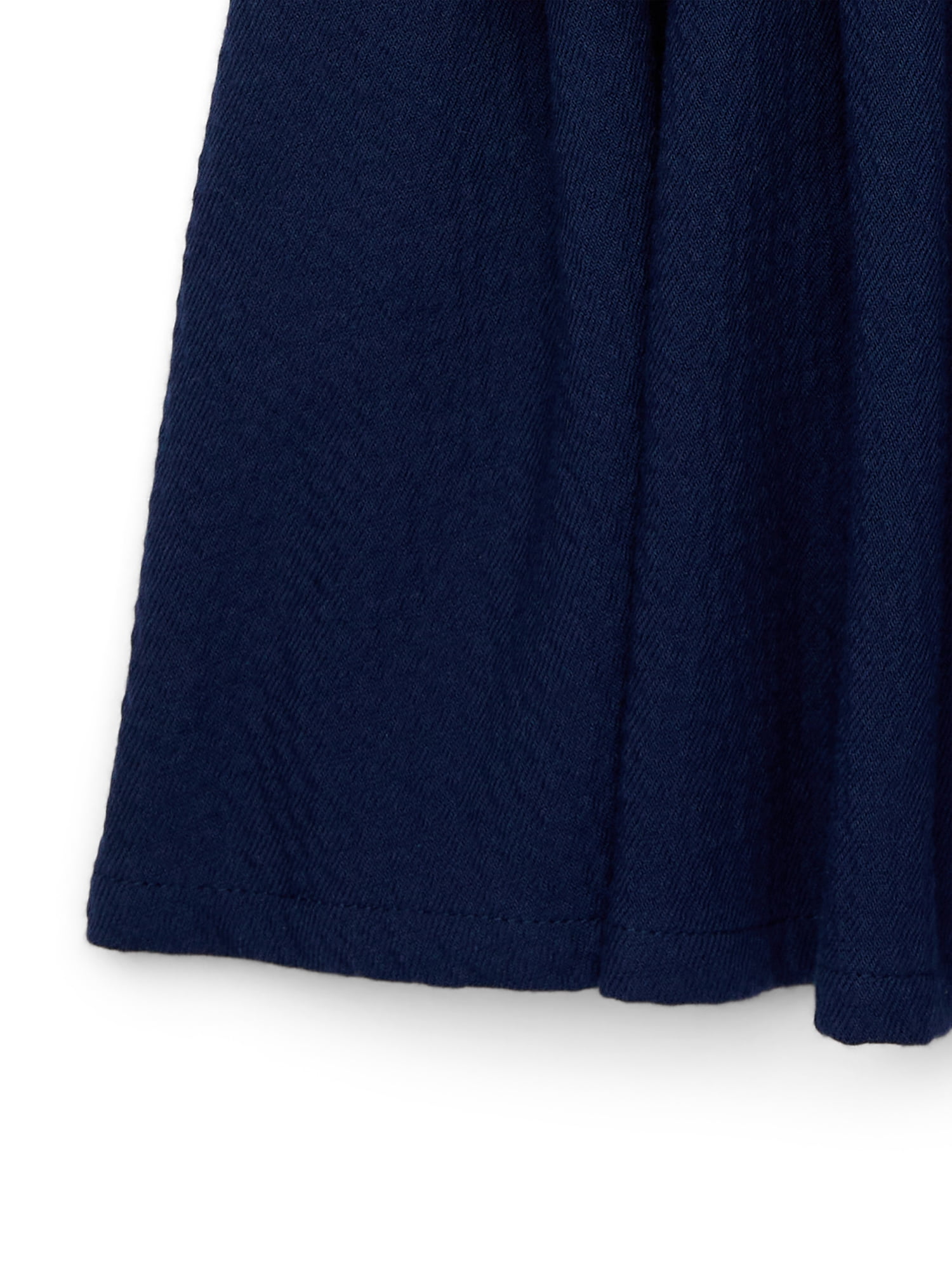 Wonder Nation Toddler Girls Puckered Bow Dress with Long Sleeves, Sizes 12M-5T