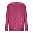 thumbnail image 5 of Fengactive Womens Sequin Tops Long Sleeve Sparkly Shirt Glitter Blouses Dressy Casual Crew Neck Outfits, 5 of 8