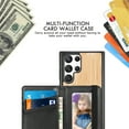 thumbnail image 4 of Allytech Wooden Case for Samsung Galaxy S22 Ultra/ Galaxy S22 Ultra 5G 2022(6.8"), Detachable Magnetic Back Wallet Card Slots Shockproof Protective Folio Stand Case for Samsung S22 Ultra 2022, Bamboo, 4 of 8