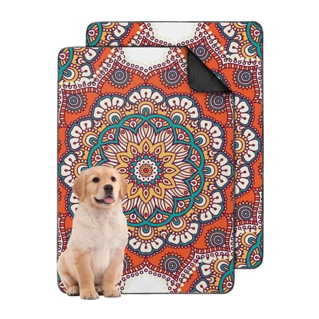 Non-Slip Washable Puppy Pads 24 x35 Mandala Pattern Quick-Dry Surface Durable Potty Mat for Crates & House Training