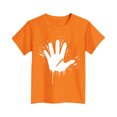 thumbnail image 4 of hengsof Girls Fashion Orange Shirt Short Sleeve T-Shirt, Kids Cute Printed Casual Crew Neck Top, Soft Everyday Pullover, Girls 3-15 Years, 4 of 4