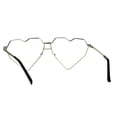 thumbnail image 4 of Womens Squared Heart Shape Metal Rim Clear Lens Eye Glasses Silver, 4 of 4