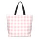 thumbnail image 1 of Balery Pink Checkboard Bolsa Tote Estilo Estético con Cremalleras, Bolsa de Hombro, Bolsa de Compras Grande y Plegable, 1 of 8
