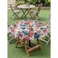 thumbnail image 4 of Outdoor Tablecloth with Umbrella Hole for Patio/Picnic/Party/Camping, Independence Day Waterproof Table Cloth Round Cover Washable, American Flag Love Heart Star Rustic (Dia 60"), 4 of 9