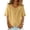 Yellow, variant on Women's Linen Shirts 3/4 Sleeve Casual T Shirts Lightweight Tops Spring Trendy Floral Tee Yellow XL