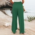 thumbnail image 6 of BJUTIR Womens Casual Pants Comfortable High Waist Wide Leg Palazzo Lounge Pants For Women Smocked Elastic Waist Loose Comfy Casual Pajama Pants Pockets, 6 of 8