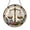 Acrylic 3.5 Inch, variant on Cosmic Libra Zodiac Scene With Scales Stained Glass Style Round Window Suncatcher Decor, Unique Astrology Gift