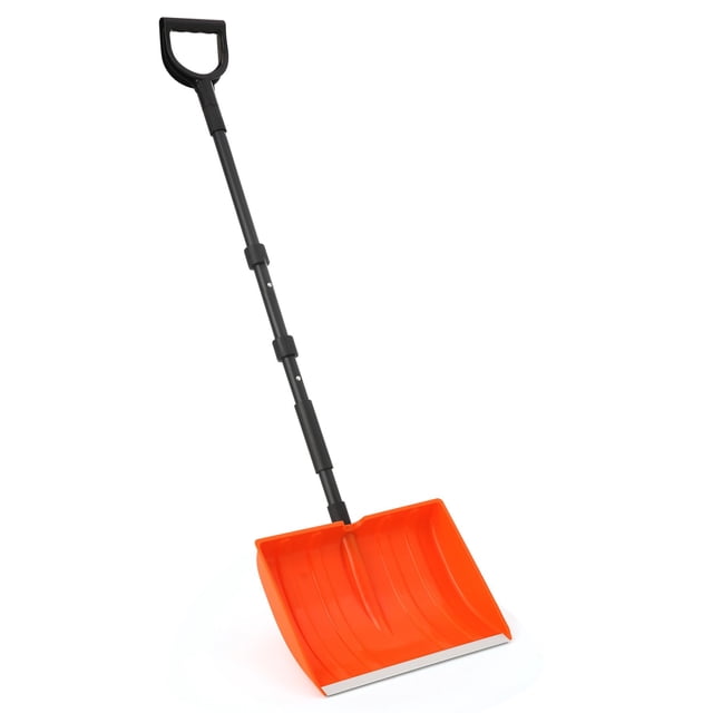 Pala de nieve Yocada de 55 cm de largo con mango en forma de D, tira de aluminio