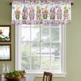 thumbnail image 4 of Spring Gnomes Valances for Windows, Decorative Rod Pocket Window Valance Curtains, Botanical Rose Flower Leaves Butterfly Short Curtain Drapes for Kitchen/Living Room, 2 Panels, 42" W x 18" L, 4 of 8