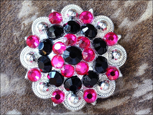 16 Hilason Western Berry Conchos Glass Rhinestones Bling 1.5" Cowgirl