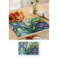 thumbnail image 5 of Peacock Feathers Colorful Gradient Placemats Set of 4,Wipeable Washable Table Mats for Dining Tables,Vibrant Abstract Art Place Mats for Kitchen Event Party Tabletop Decor, 5 of 7