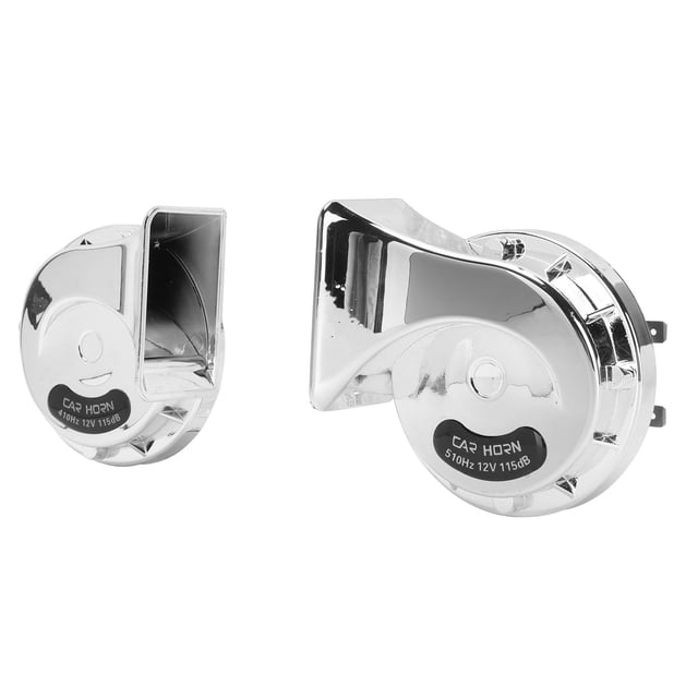 2 uds bocina de coche 510Hz 115Db plateada universal para todos los camiones de 12V RV motocicletas UTV ATV