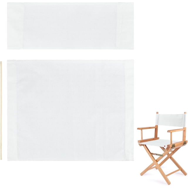 1 juego de repuesto de lona para silla de director con palo de madera, funda de repuesto portátil de lona para silla de director, asiento y respaldo de silla de maquillaje de repuesto
