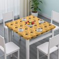 thumbnail image 3 of Paw Prints and Bones Square Fitted Tablecloth with Elastic Edge,Square Table Cover,Washable Elastic Table Cover for Home Kitchen Party Decor 34"x34", 3 of 6
