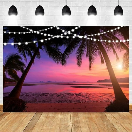 Image of Natural Scenery Photography Background Sunset Sunset Beach Decoration Style Portrait Photo Backdrop Props Studio