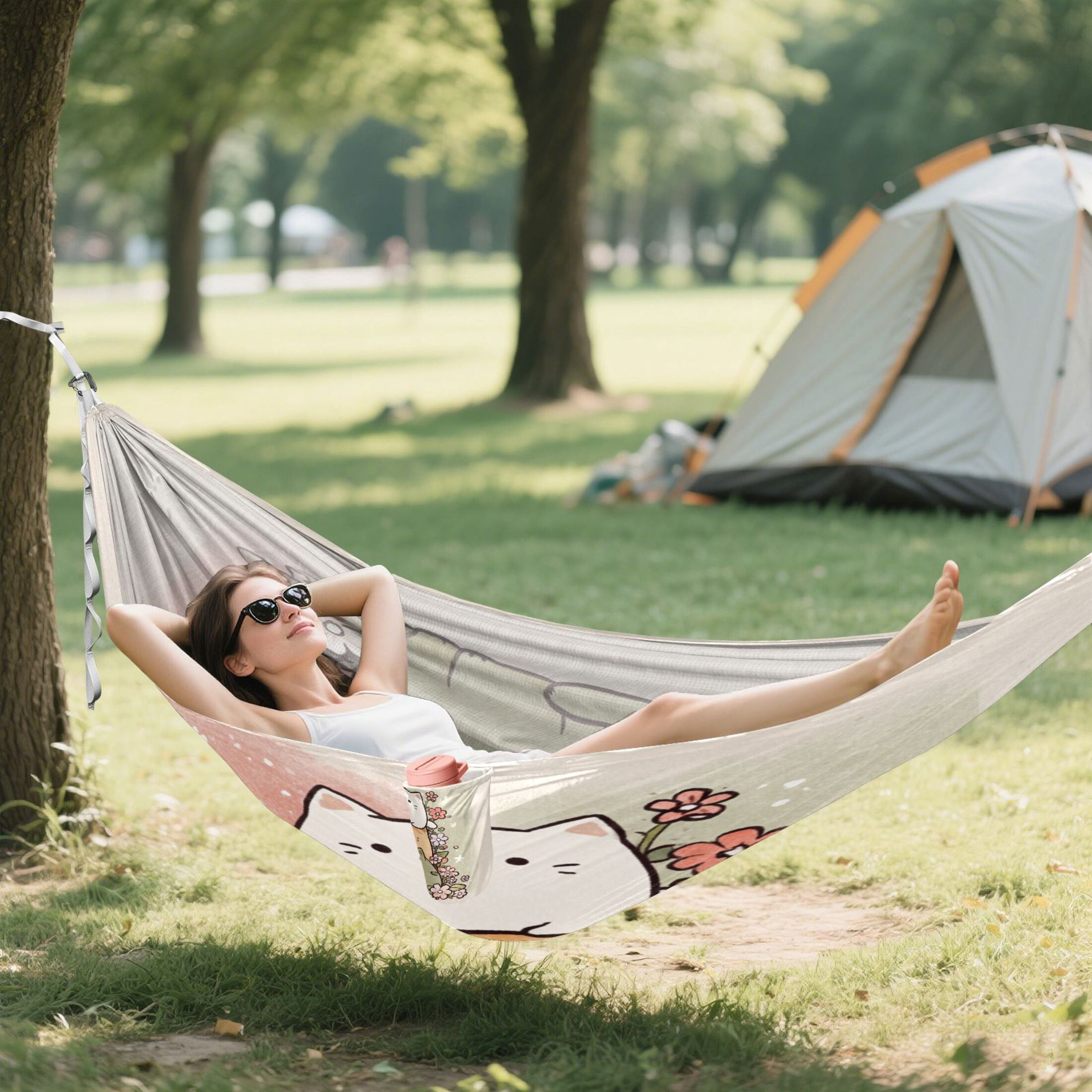 Hammock Camping Hammock Nylon Portable Hammock Travel Camping Hammock Cute Cats