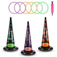 thumbnail image 1 of Set de juego para lanzar anillos con sombrero de bruja inflable para Halloween de Yeepoo, 1 of 6