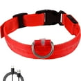 thumbnail image 1 of OUSITAID LED Glowing Dog Collars Super Bright Pet Collar USB Rechargeable and Waterproof Dog Collar with 3 Lighting Modes Adjustable Dog Security Night Light Collar for Small Medium Large, 1 of 9