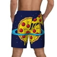 thumbnail image 2 of Lsque Mens Swim Trunks PLANETA EN FORMA DE PIZZA Pattern - Bathing Suit Compression Liner - Beach Swim Shorts Swimwear - (S-3XL) - Stretch Quick Dry -, 2 of 9
