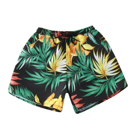 

Toddler Summer Boys Swimming Trunks Fashion Vacation Flower Printed Beach Pants Speed Dry Pants Surfing Swimming Swimwear
