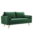thumbnail image 2 of Modway Revive Performance Velvet Sofa in Emerald, 2 of 9