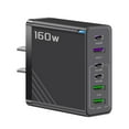 thumbnail image 2 of PPgejGEK US Standard 3U+3C Six Port Fast Charging Charger 160W Output with Safety Overheating Prevention PC+ABS Fireproof Material for Phones Tablet Laptops Compact Portable Home Office Travel Gadget, 2 of 6