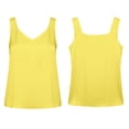 thumbnail image 4 of Womens Silk Satin Tank Tops V Neck Casual Sleeveless Camisole Blouses Summer Basic Tanks Shirt Under Clothes Yellow, Size XXXL, 4 of 5
