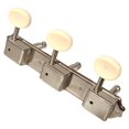 thumbnail image 4 of 3x3 Guitar Tuning Pegs Vintage Keys 3 on a Plate Tuners Nickel w/Aged White, 4 of 8