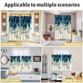 thumbnail image 6 of Teal Turquoise Kitchen Curtains Small Short 39 Inch Length, Peacock Feathers Aesthetics Eucalyptus Grommet Top Bedroom Living Room Curtains, Light Filtering Cafe Curtain Drapes 2 Panels Set 55''x39'', 6 of 9