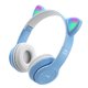 thumbnail image 2 of Auriculares Auriculares inalámbricos de oreja de dibujos animados Auriculares para juegos de computadora Auriculares con sonido estéreo brillante, Azul blanco Scienceny EL004130-05B, 2 of 2