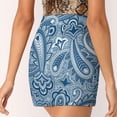 thumbnail image 4 of Blue Paisley Pattern Canvas Texture Women's skirt Aesthetic skirts New Fashion Short Skirts Blue Paisley Pattern Seamless, 4 of 6