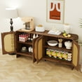thumbnail image 7 of Rattan Sideboard with Doors, Buffet Storage Cabinet with Adjustable Shelves, Modern Console Table for Kitchen, Living Room, Entryway, 7 of 7
