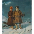 thumbnail image 2 of Johann Matthias Ranftl 15x17 Gold Ornate Wood Frame and Double Matted Museum Art Print Titled - Russian Pair of Farmers (1832), 2 of 4
